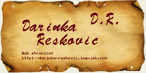 Darinka Resković vizit kartica